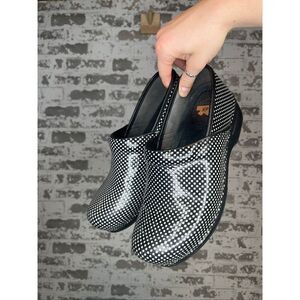 Dansko | women black polka dot clog shoes